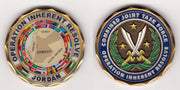 Challenge Coin - Operation Inherent Resolve Jordan Map and Flags
