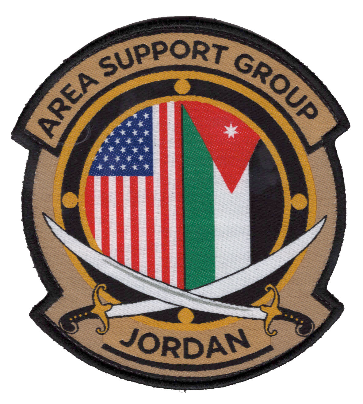 Jordan ASG Area Support Group Military Patch With Jordan and USA Flag