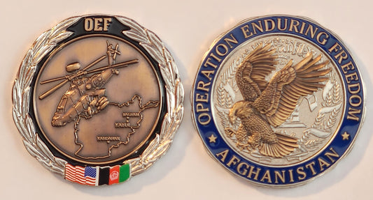 Afghanistan Military Challenge Coin Operation Enduring Freedom Apache Afghan Map