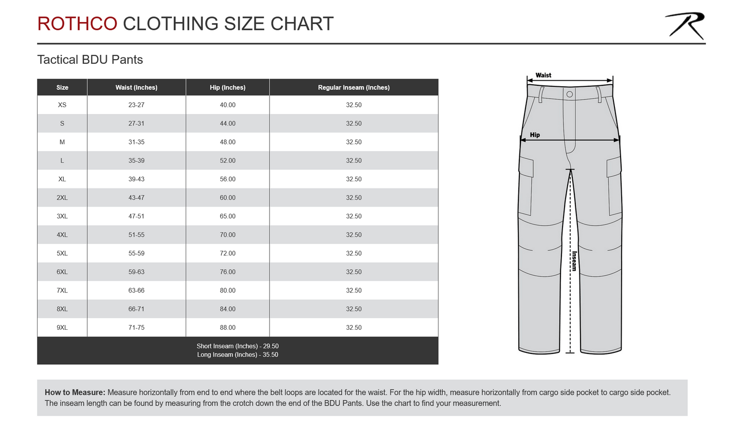 Rothco Tactical BDU Cargo Pants - Blaze Orange