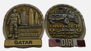 Al Udeid Airbase Qatar Challenge Coin With Mrap OIR Operation Inherent Resolve Doha Skyline