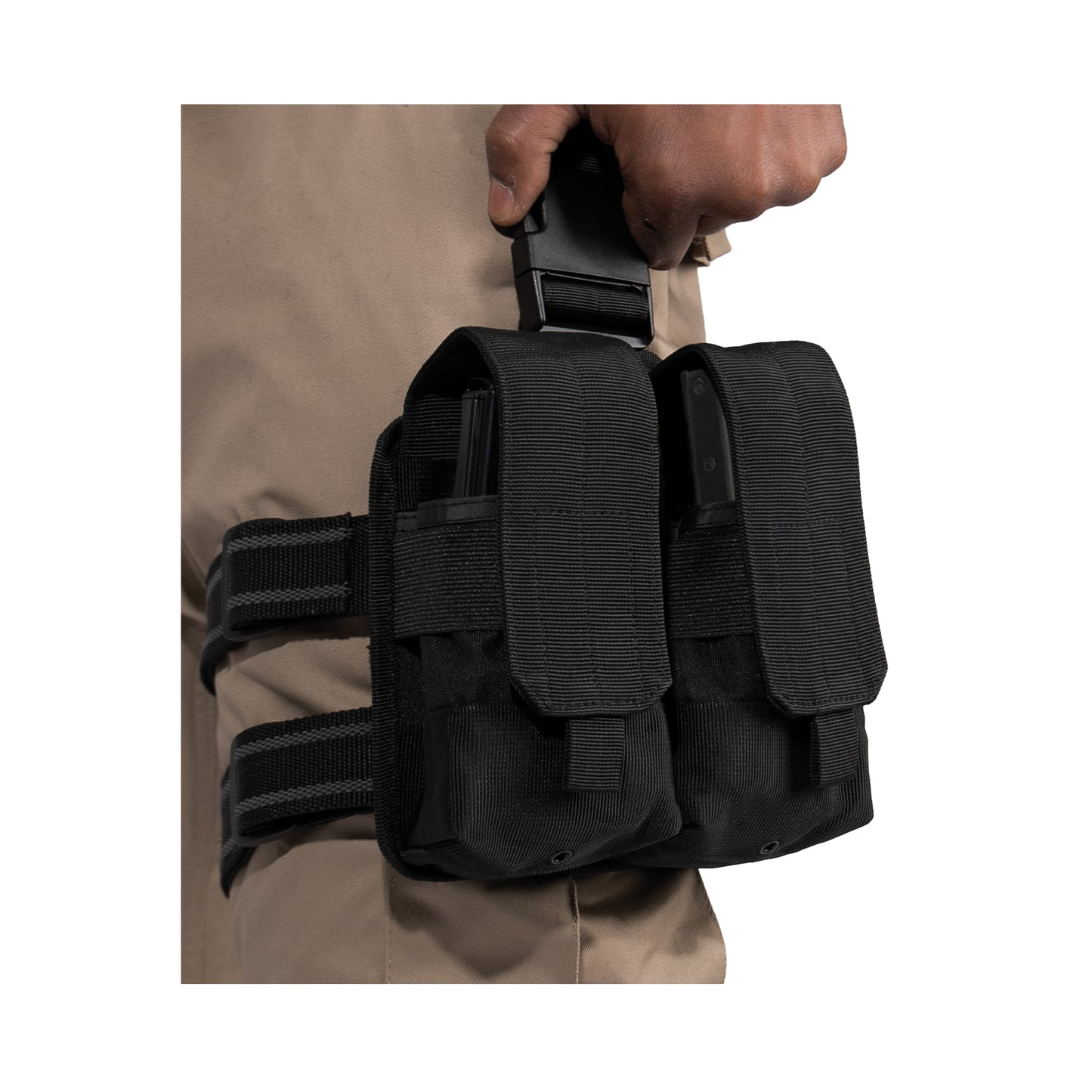 Rothco Drop Leg Double Mag Pouch - Black