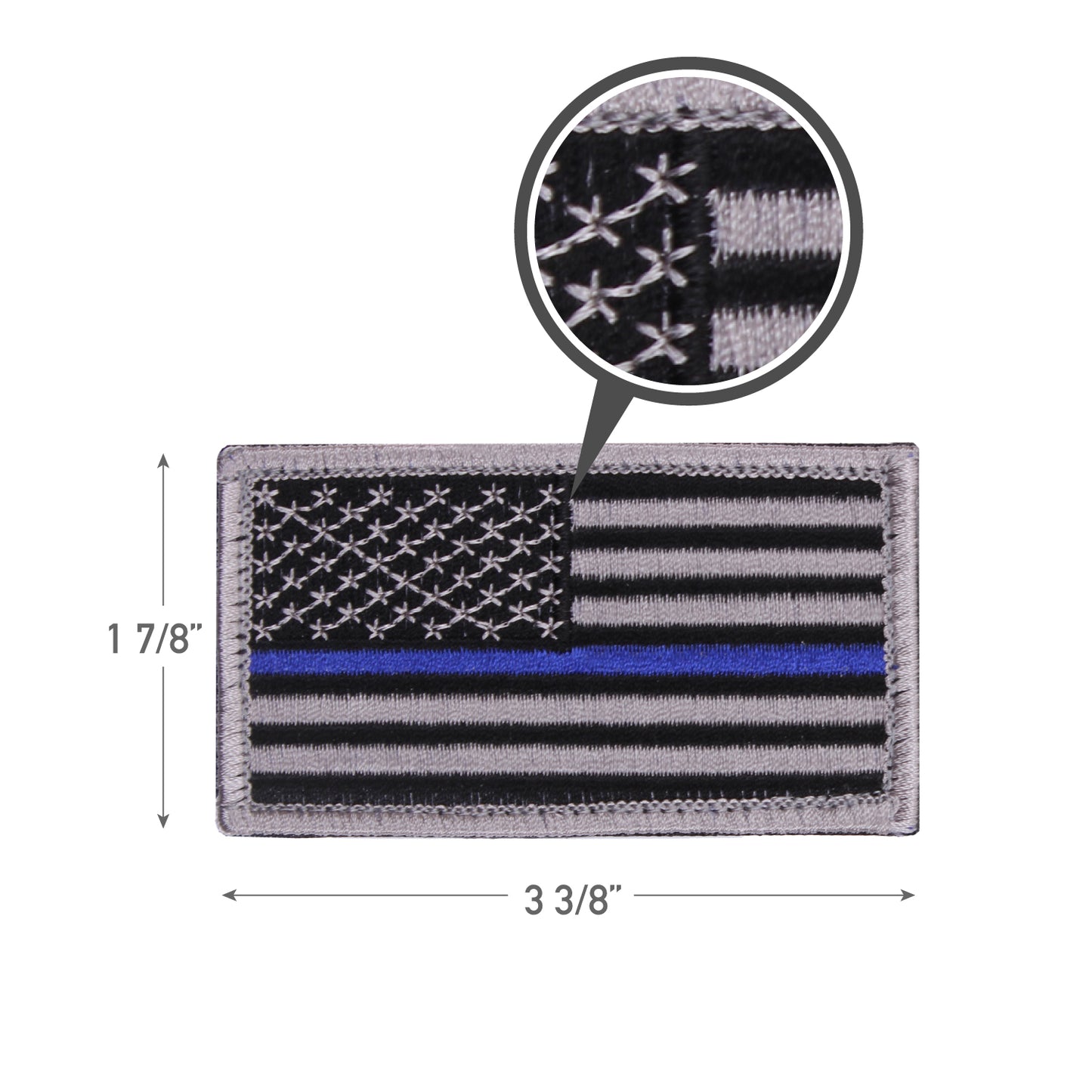 Rothco Thin Blue Line Police U.S. Flag Patch - Hook Back