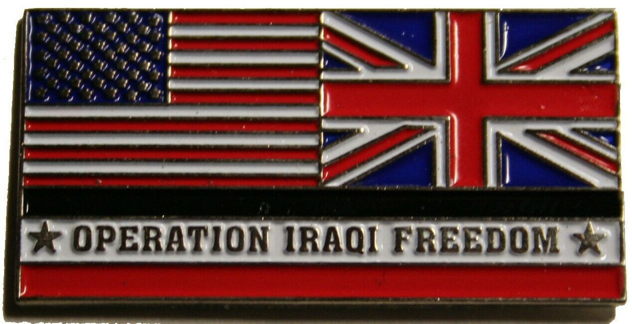 usa uk military pin operation iraqi freedom oif flags united states union jack