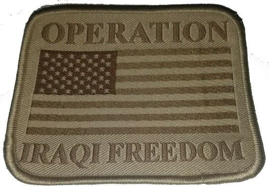 Military Patch OIF Iraq Operation Iraqi Freedom US USA Flag Subdued Tan Genuine