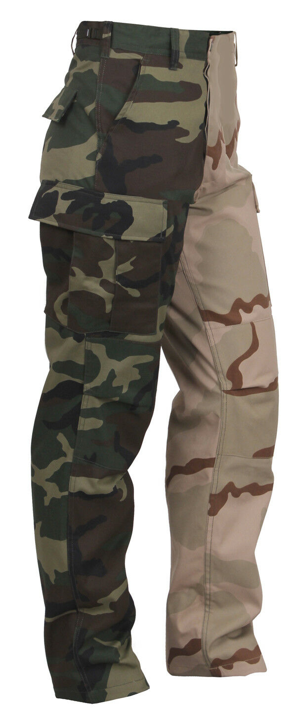 Woodland Desert Camo Two Tone Pants Military BDU Cargo Trouser Rothco 1870