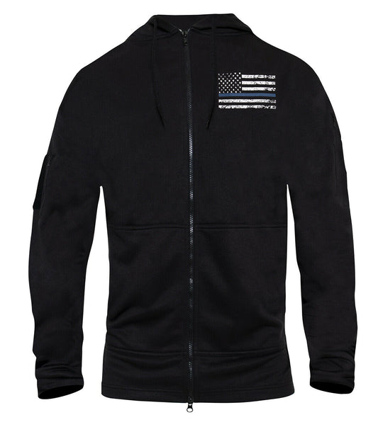 Rothco Thin Blue Line Concealed Carry Zippered Hoodie - Black