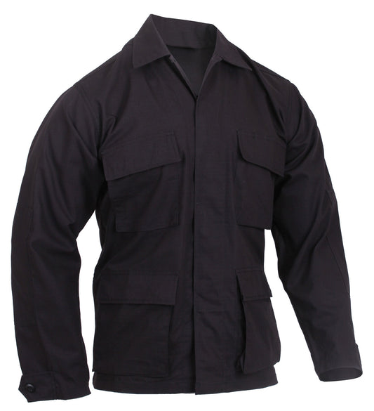 Rothco Rip Stop Cotton BDU Shirt - Black Uniform Shirt