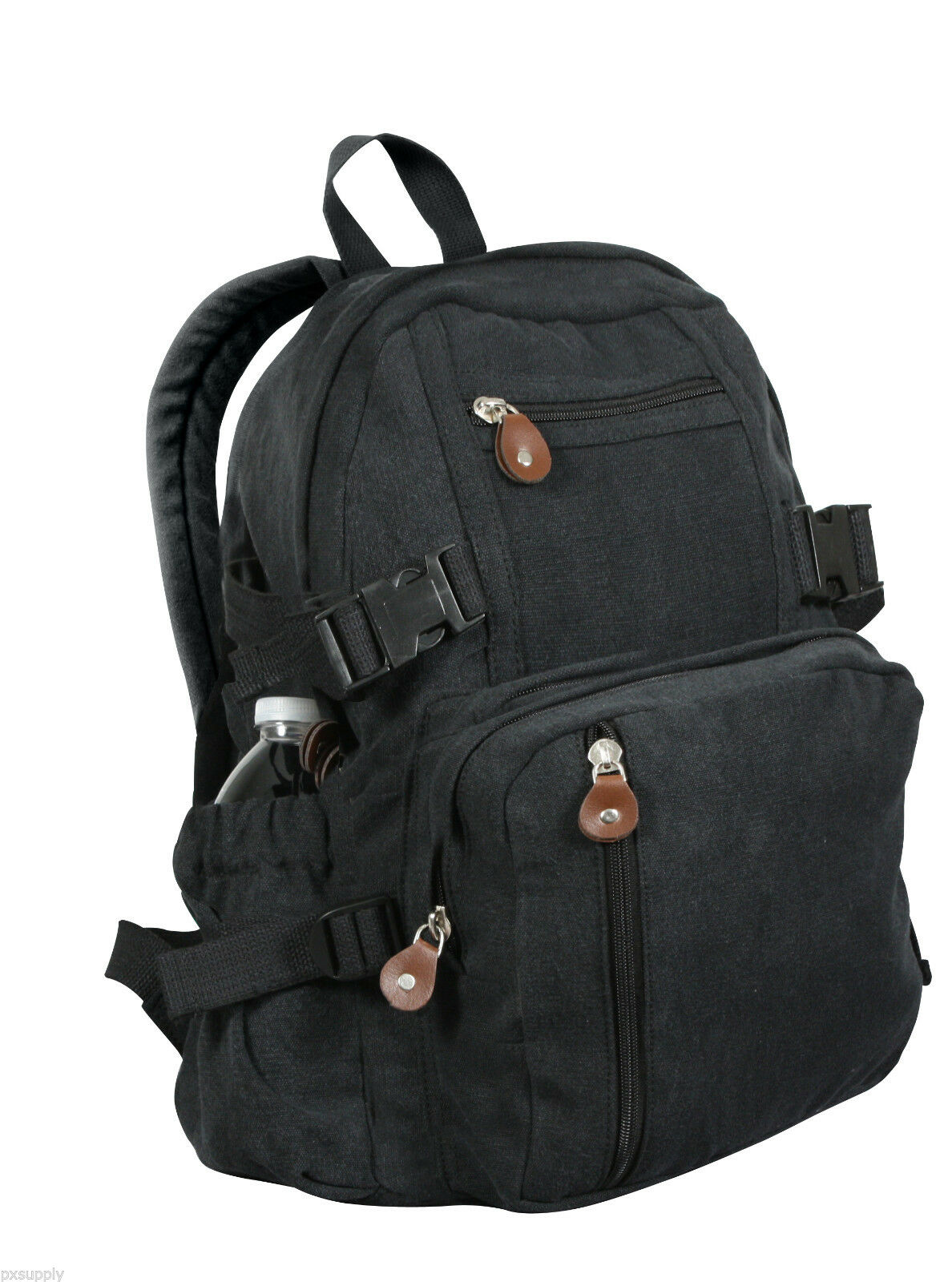 Rothco Vintage Canvas Compact Backpack - Black