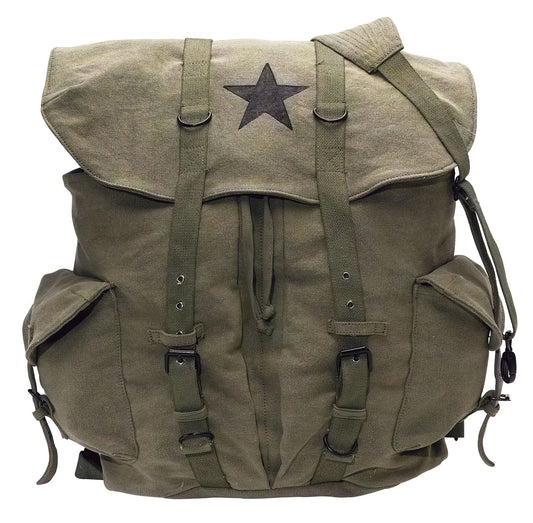 Rothco Vintage Weekender Canvas Large Backpack with Star