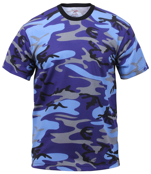 Rothco Color Camo T-Shirts - Electric Blue Camo