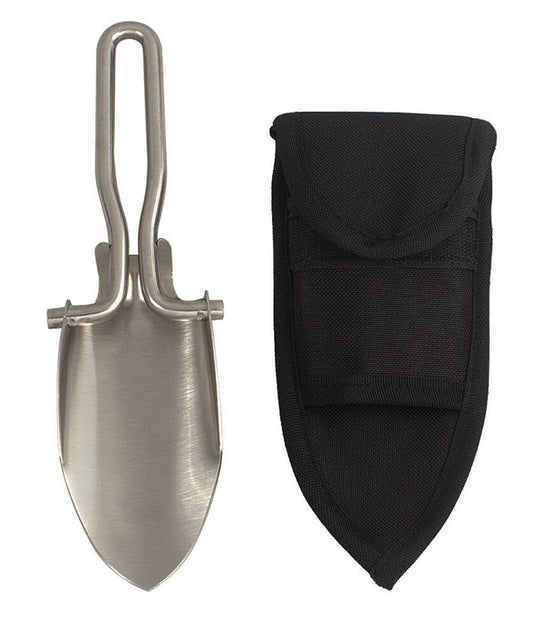 Stainless Steel Compact Folding Shovel With Black Polyester Sheath Rothco 37