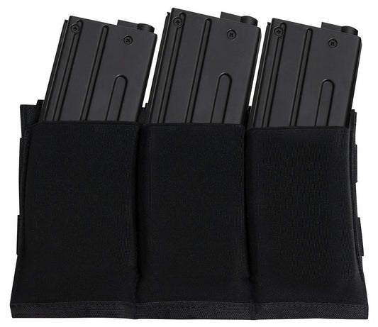 Rothco Lightweight 3 Mag Elastic Retention Pouch - Black