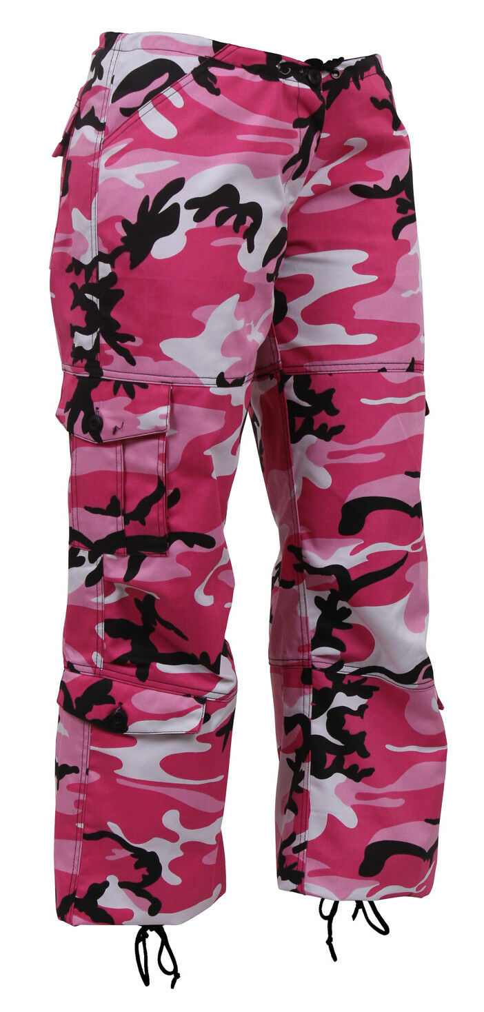 Rothco Womens Paratrooper Colored Camo Fatigues - Pink Camo