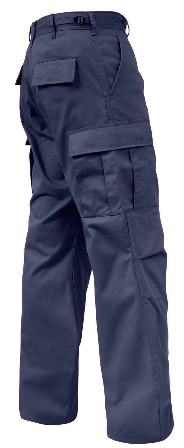 Tactical Pants BDU Style Relaxed Fit Cargo Trousers Blue Zipper Fly Rothco 2961