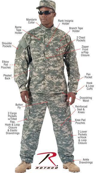 Rothco Camo Army Combat Uniform Shirt - ACU Digital Camo