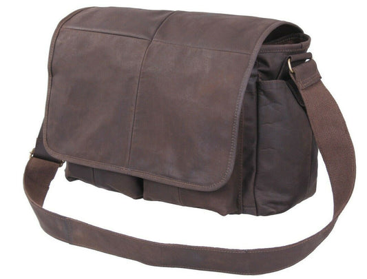Rothco Brown Leather Classic Messenger Bag