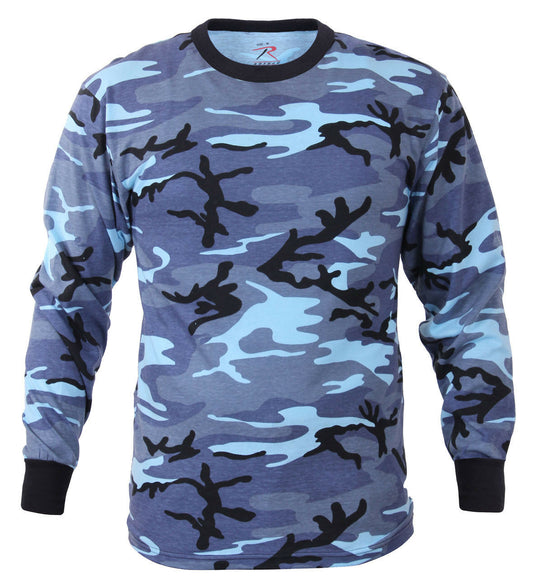 Rothco Long Sleeve Color Camo T-Shirt - Sky Blue Camo