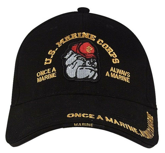 Rothco Marine Bulldog Low Profile Cap - Black USMC Hat
