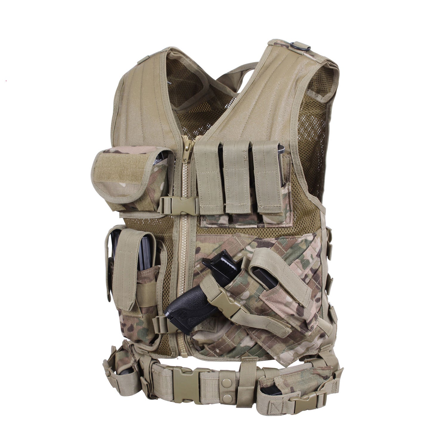 Rothco Cross Draw MOLLE Tactical Vest - Multicam Camo
