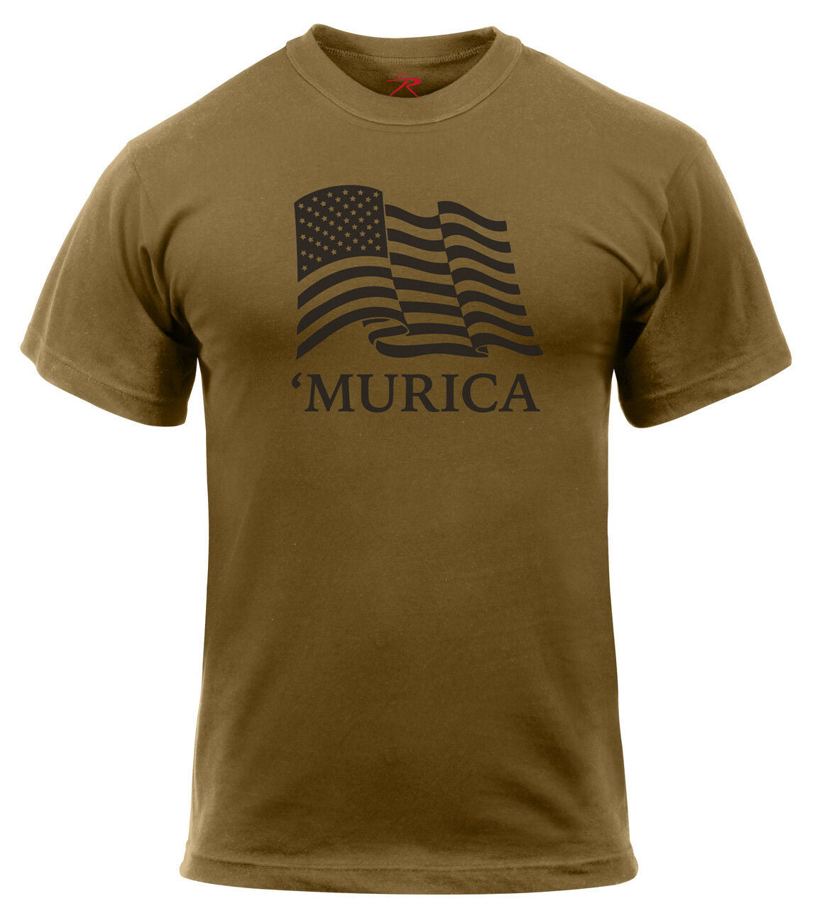 Rothco 'Murica US Flag T-Shirt - Coyote Brown