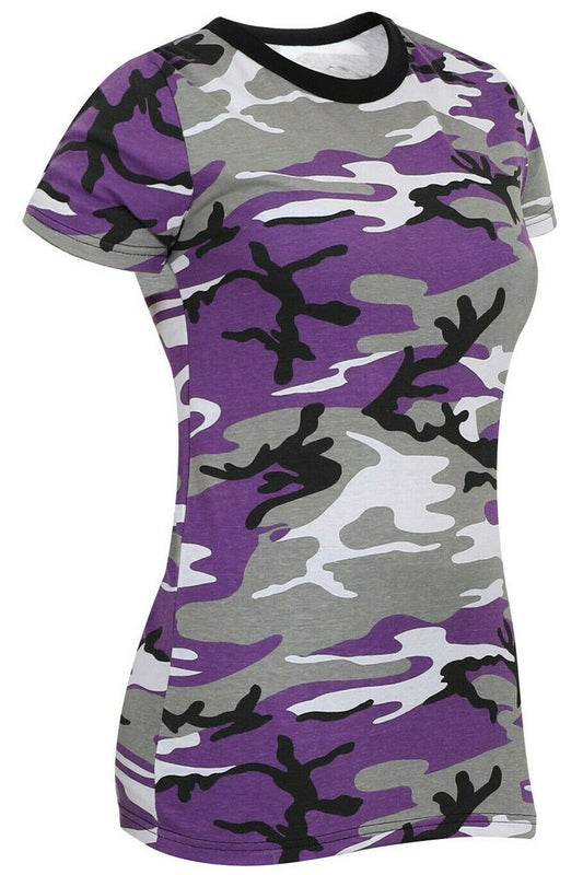 Rothco Womens Long Length Camo T-Shirt Ultra Violet Camouflage