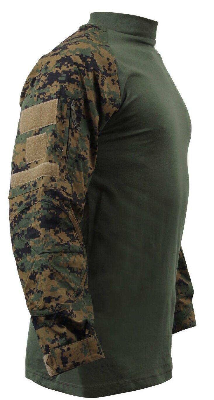 Rothco Military NYCO FR Fire Retardant Combat Shirt - Woodland Digital Camo