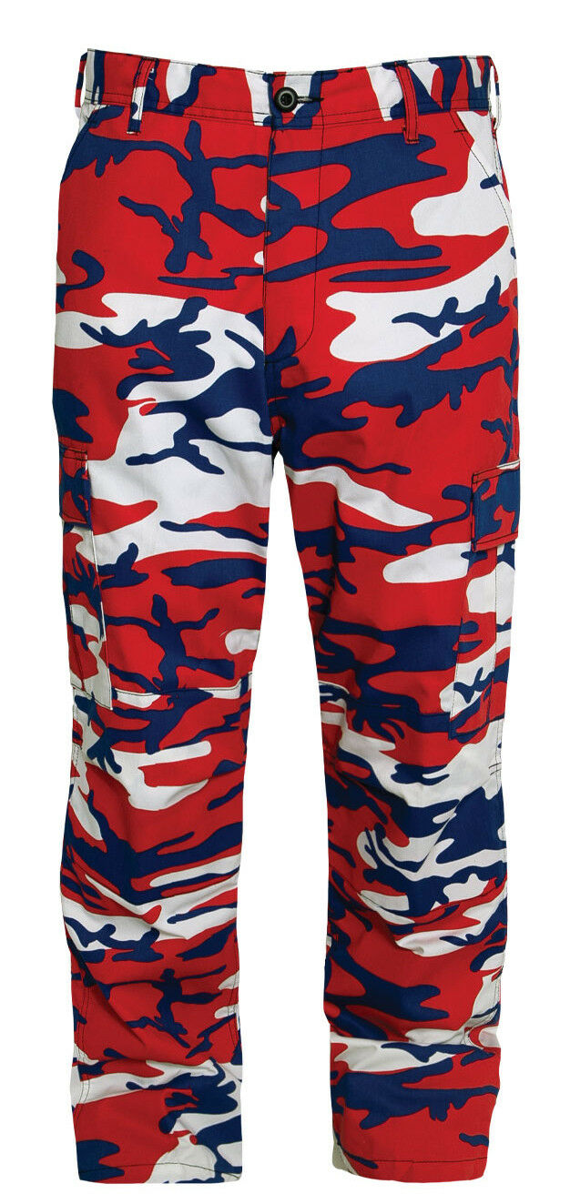 Rothco Color Camo Tactical BDU Pants - Red White and Blue Camo