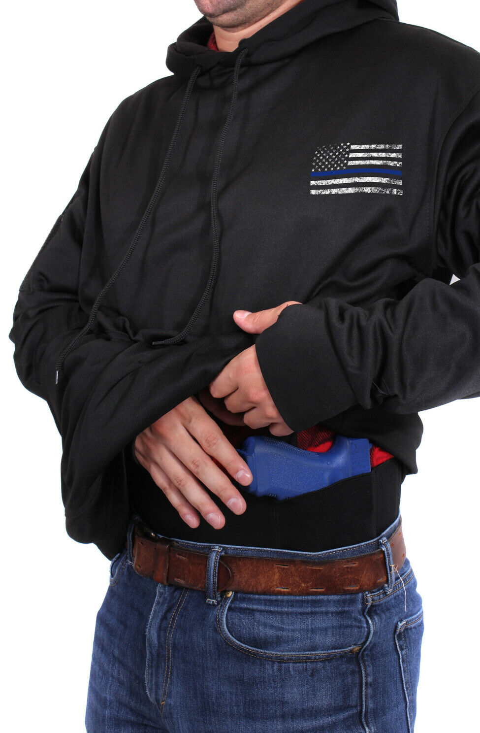 Rothco Thin Blue Line Concealed Carry Hoodie - Black