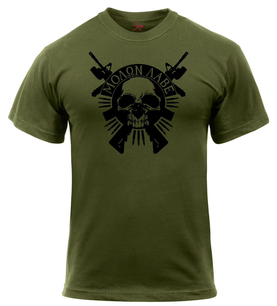 Rothco Molon Labe Skull T-Shirt - Olive Drab