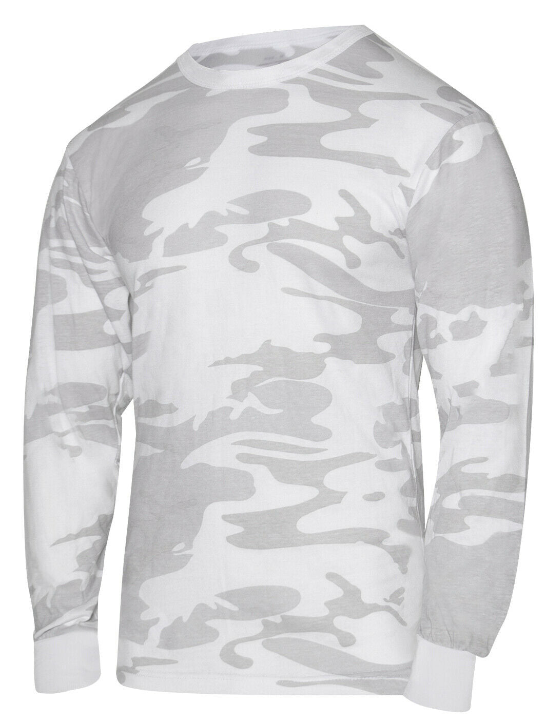 Rothco Long Sleeve Color Camo T-Shirt - White Snow Camo