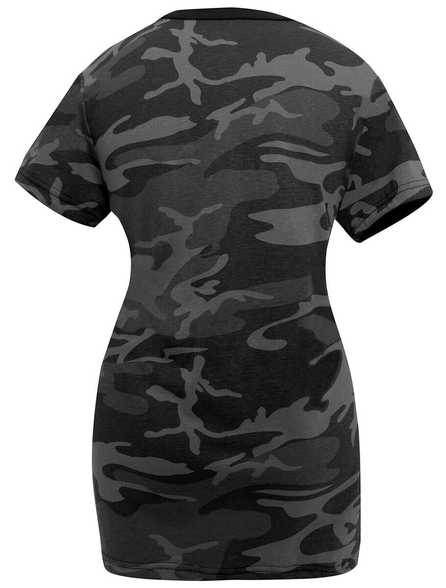 Rothco Womens Long Length Camo T-Shirt - Black Camo
