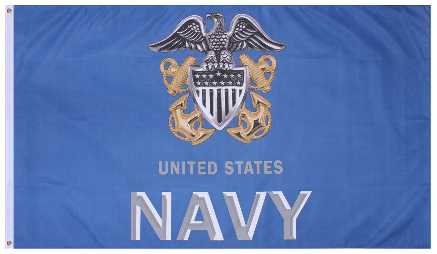 USN US Navy Flag 3’ x 5’ Anchor Military Flag Rothco 1497