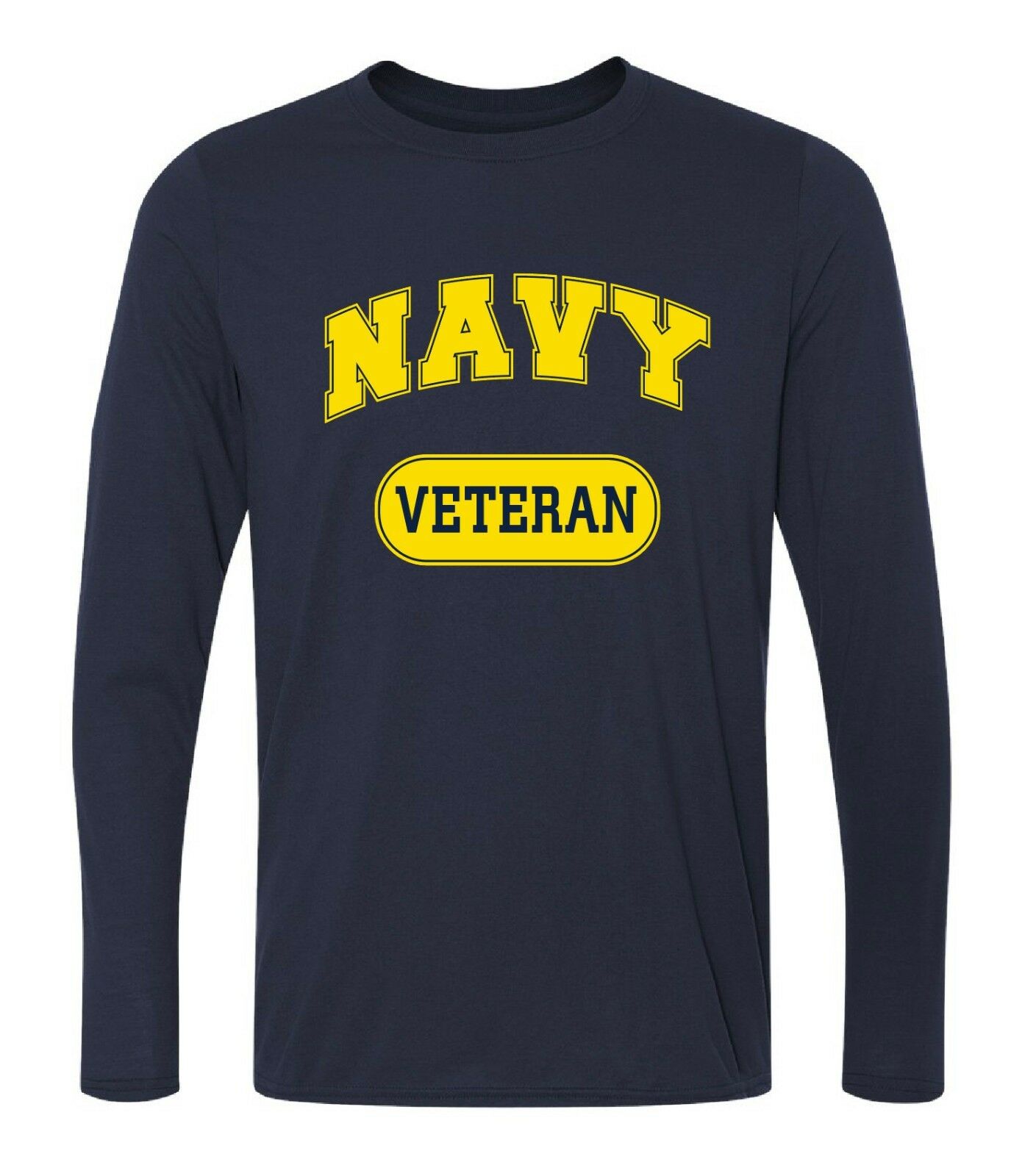 Military USN US Navy Veteran T-shirt Performance PT Long Sleeve Shirt Blue