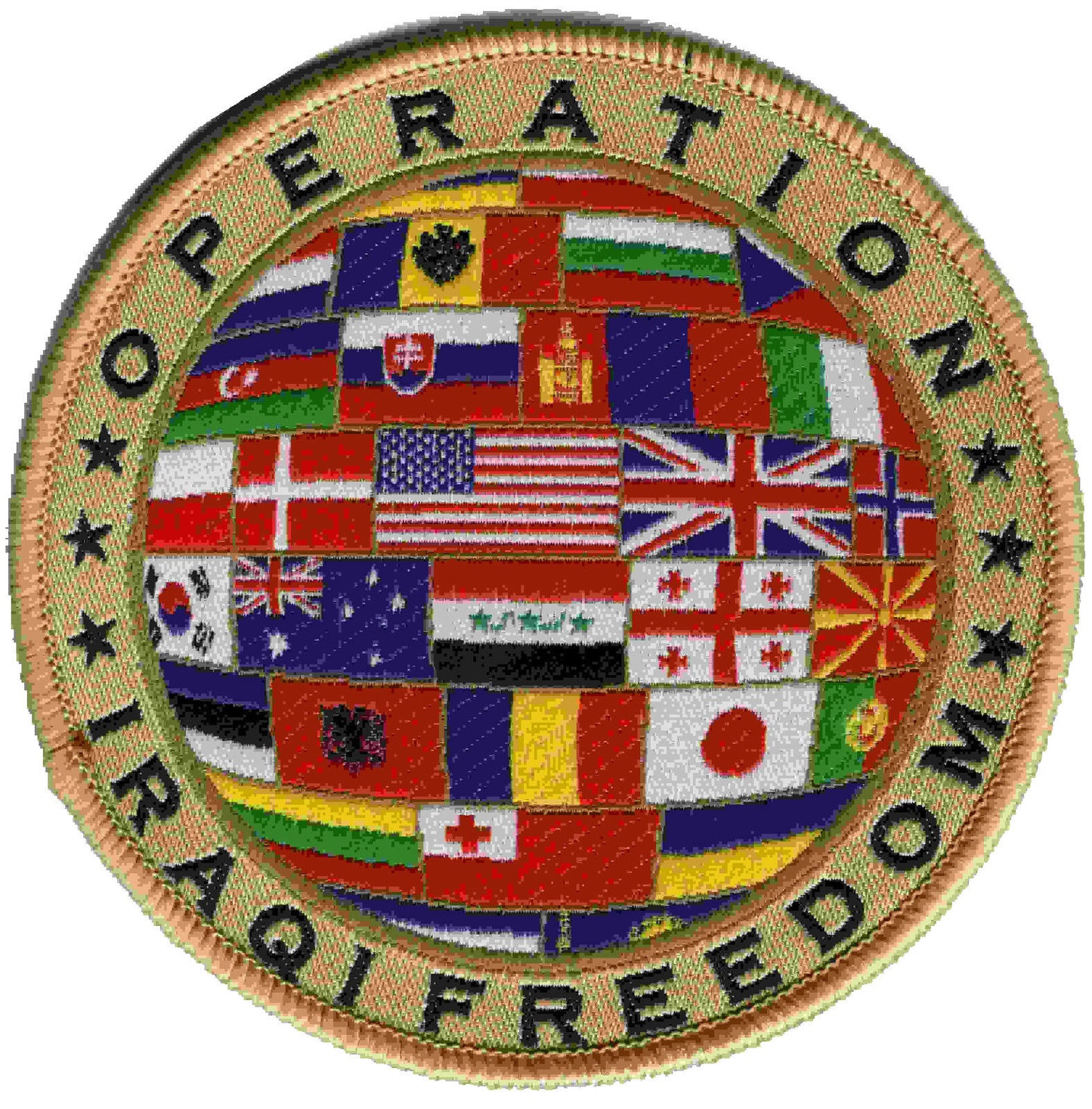 Military Patch OIF Iraq Operation Iraqi Freedom Coalition Forces Flags Genuine