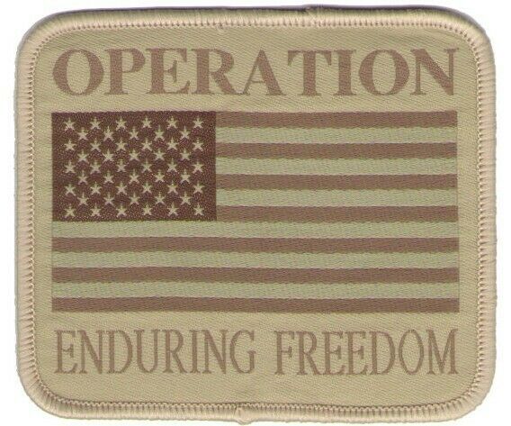 Military USA Flag Patch OEF Operation Enduring Freedom Tan Subdued Afghanistan