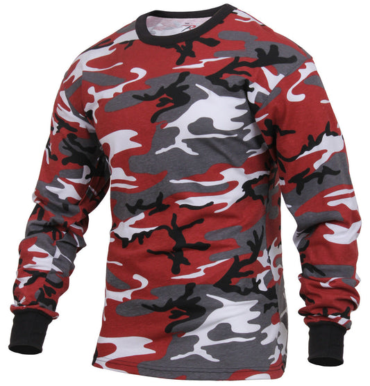 Rothco Long Sleeve Color Camo T-Shirt - Red Camo