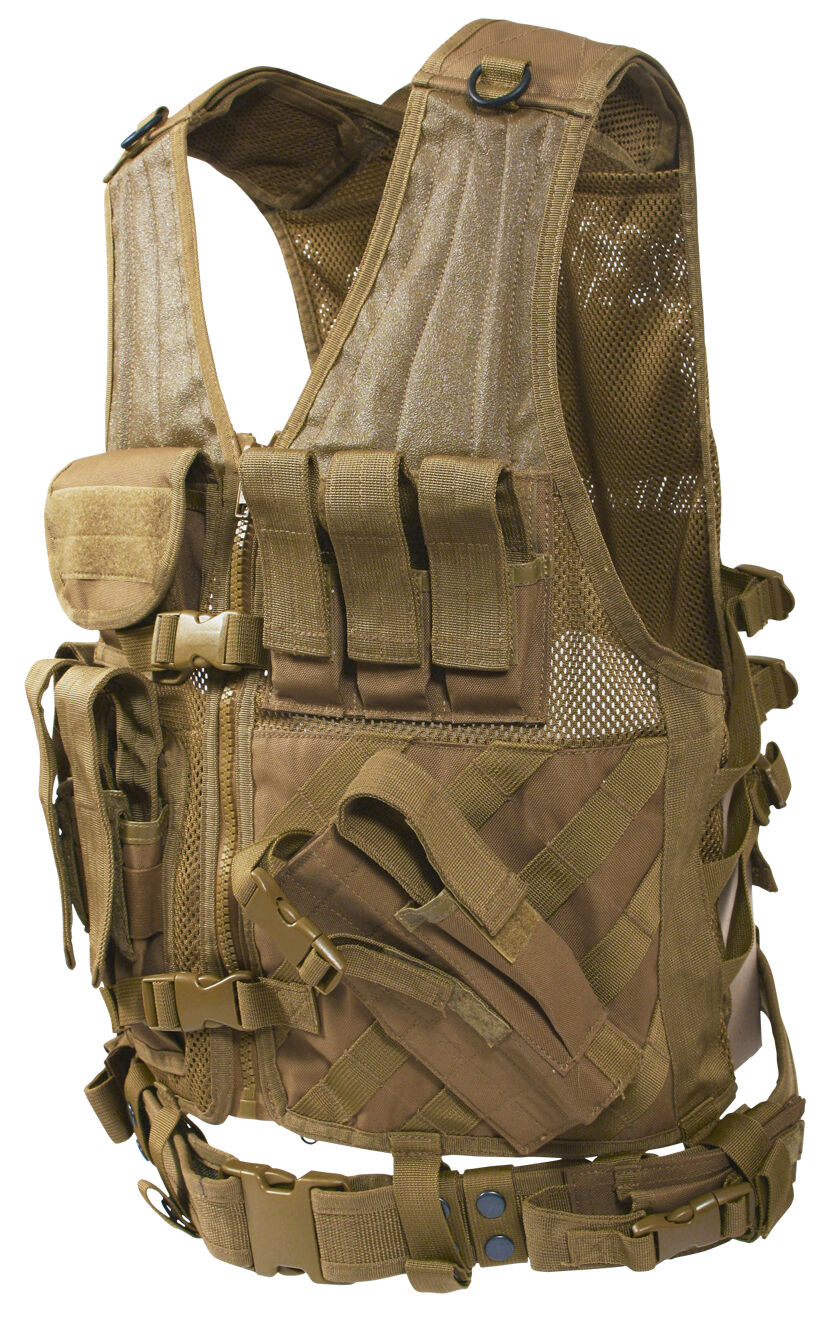 Rothco Cross Draw MOLLE Tactical Vest - Coyote Brown