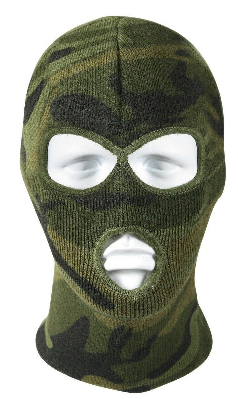 Rothco Camo 3-Hole Face Mask - Woodland