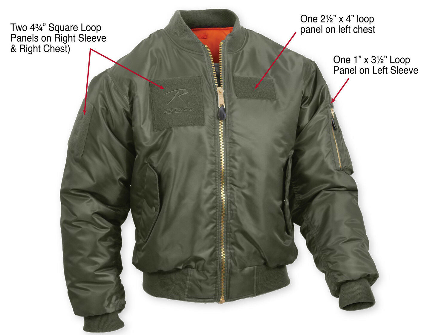 Rothco MA-1 Flight Jacket with Patches - Sage Green