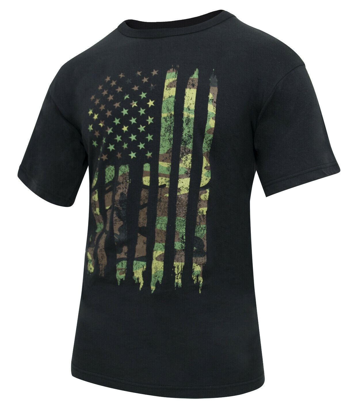 Rothco Distressed US Flag Athletic Fit T-Shirt - Camo