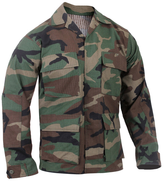 Rothco Rip-Stop BDU Shirt (100% Cotton Rip-Stop) - Woodland Camo