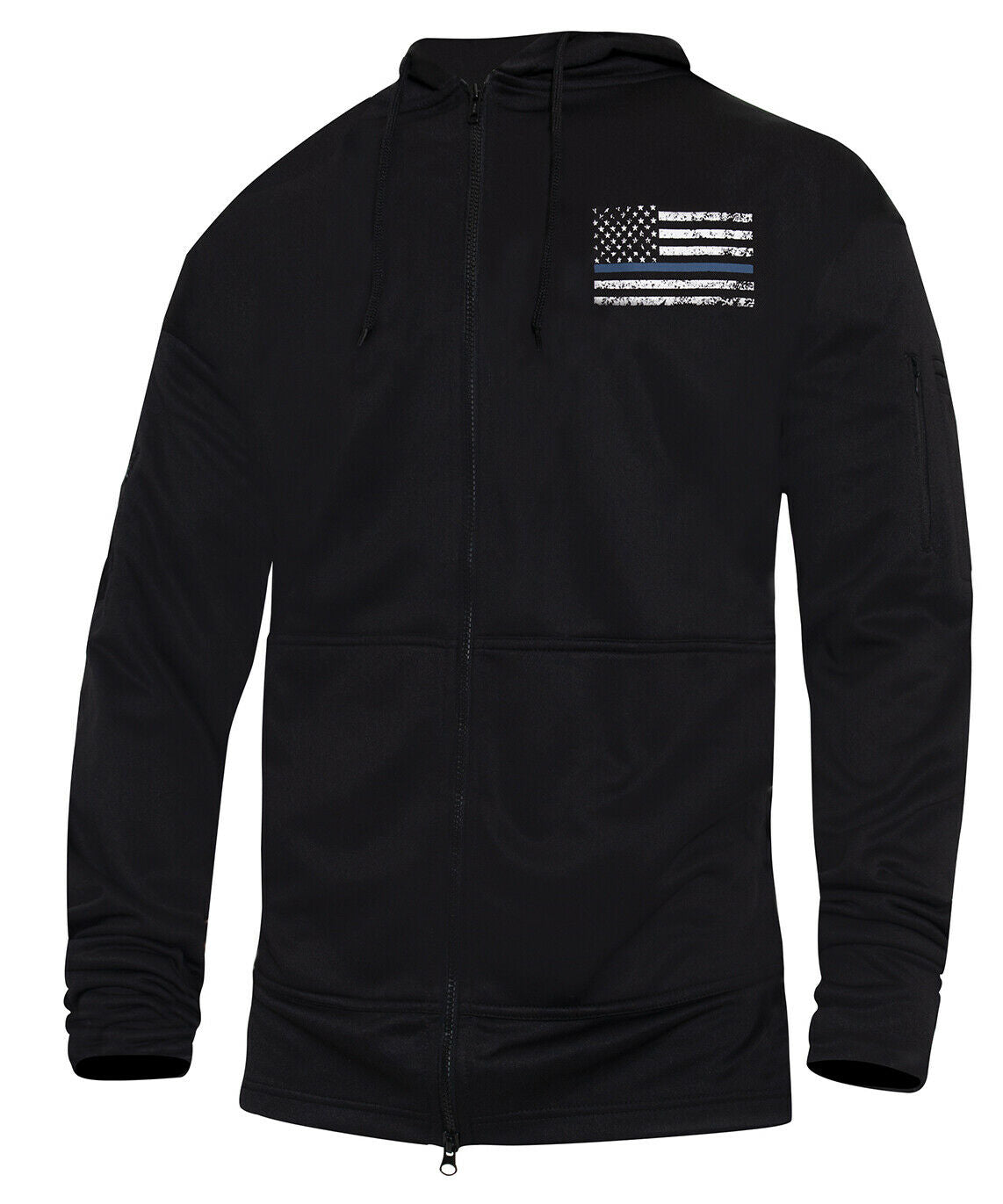 Rothco Thin Blue Line Concealed Carry Zippered Hoodie - Black