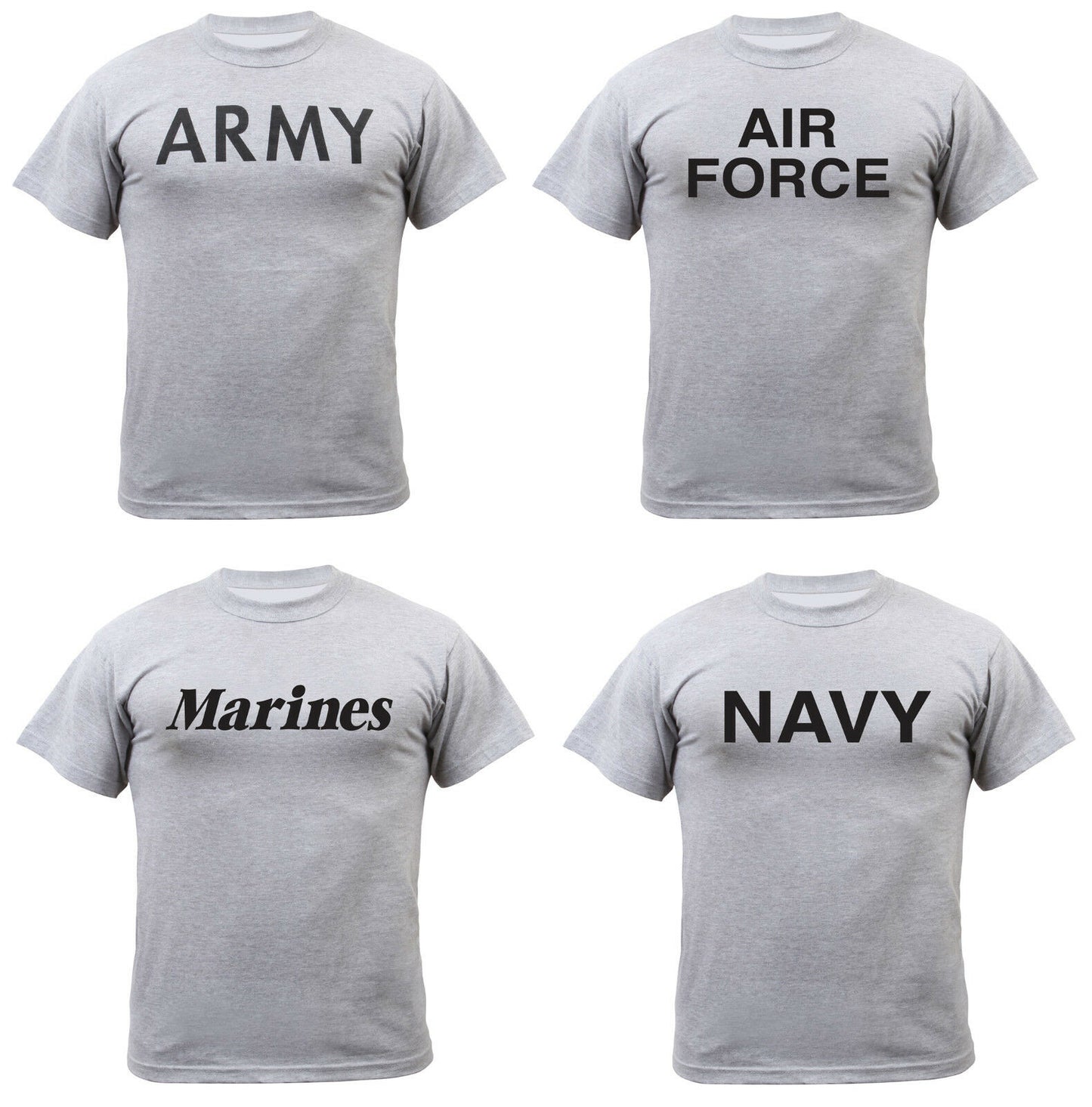 Rothco Grey Physical Training T-Shirt  Air Force Navy Marines