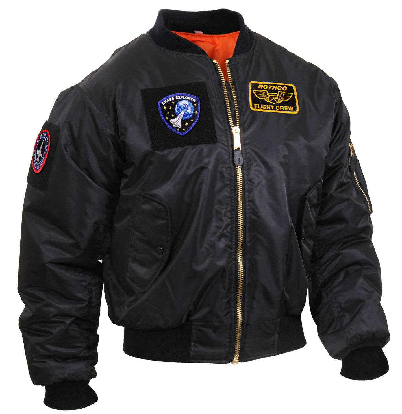 Rothco MA-1 Flight Jacket with Patches - Black