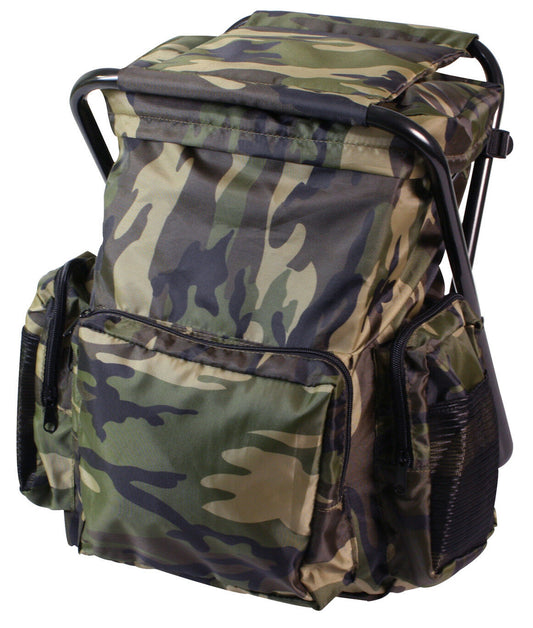 Rothco Backpack and Stool Combo Pack - Woodland Camo