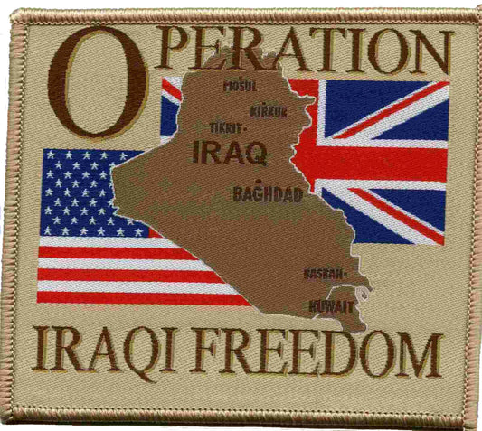military patch oif iraq operation iraqi freedom map us uk flags genuine