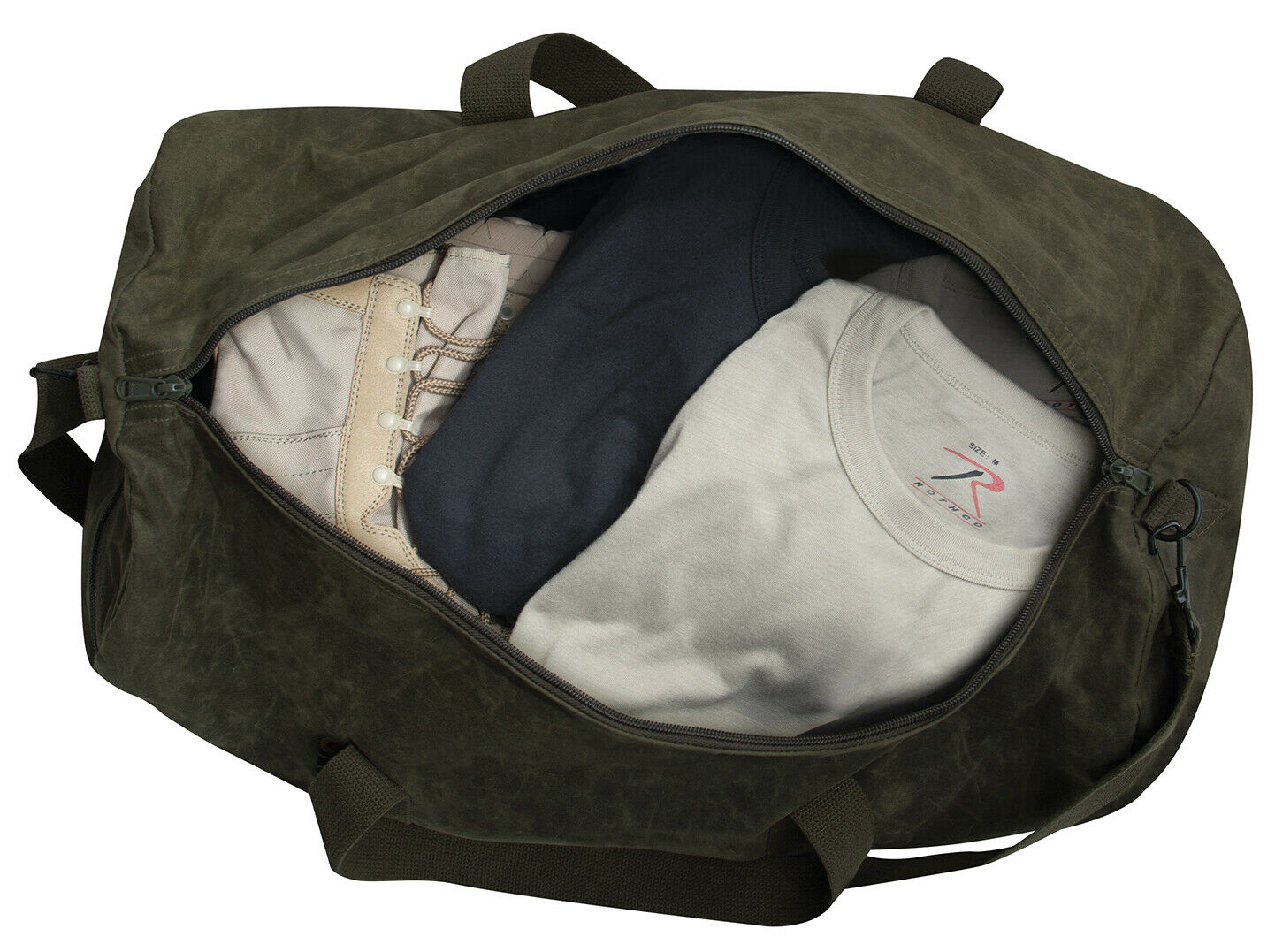 Rothco Waxed Canvas Shoulder Duffle Bag - 24 Inch Olive Drab