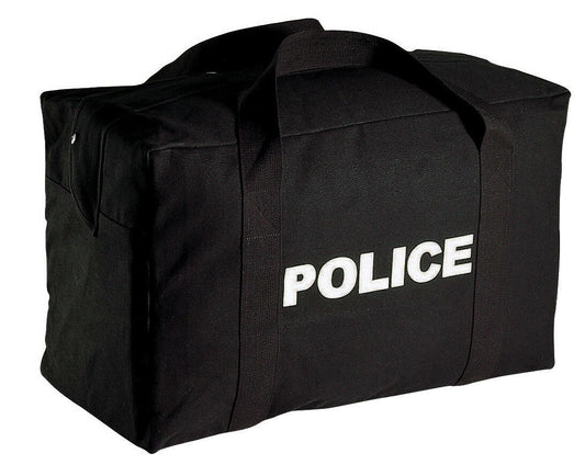 police gear bag black large canvas 24" x 15" x 13" rothco 8116