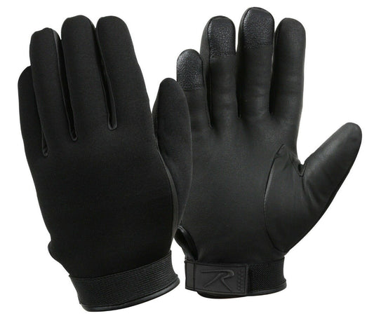 gloves neoprene black cold weather duty waterproof various sizes rothco 3558